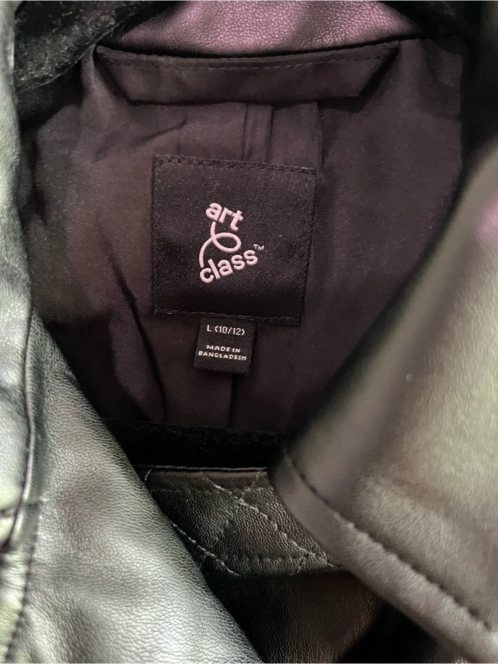 art class Black Quilted Faux Leather Moto Jacket